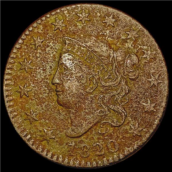 1820 Coronet Head Large Cent NICELY CIRCULATED