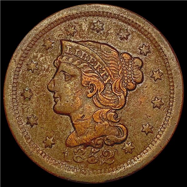 1852 Braided Hair Large Cent CLOSELY UNCIRCULATED
