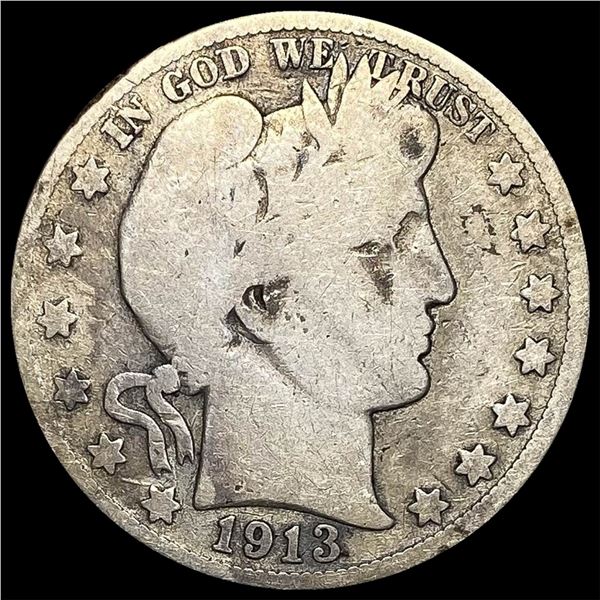 1913 Silver Barber Half Dollar NICELY  CIRCULATED
