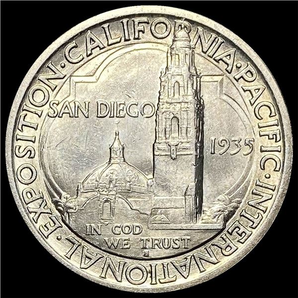 1935-S Silver California-Pacific Expo Half  Dollar GEM BU
