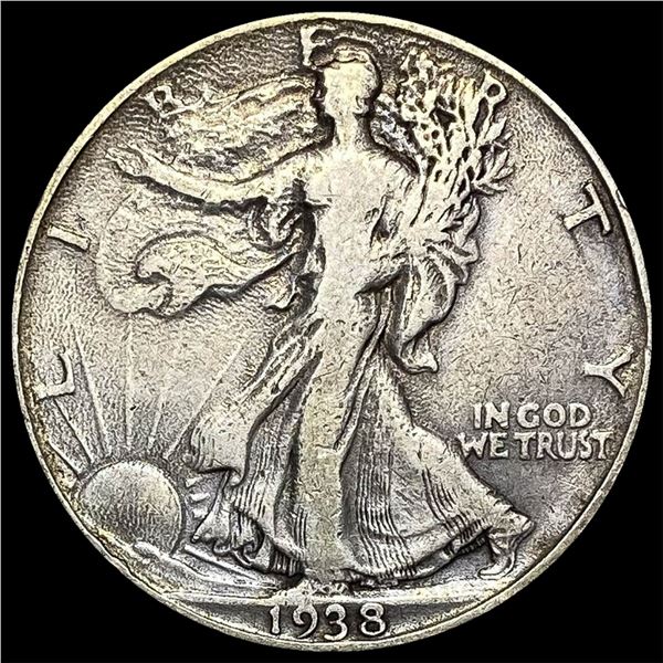 1938-D Silver Walking Liberty Half Dollar  LIGHTLY CIRCULATED