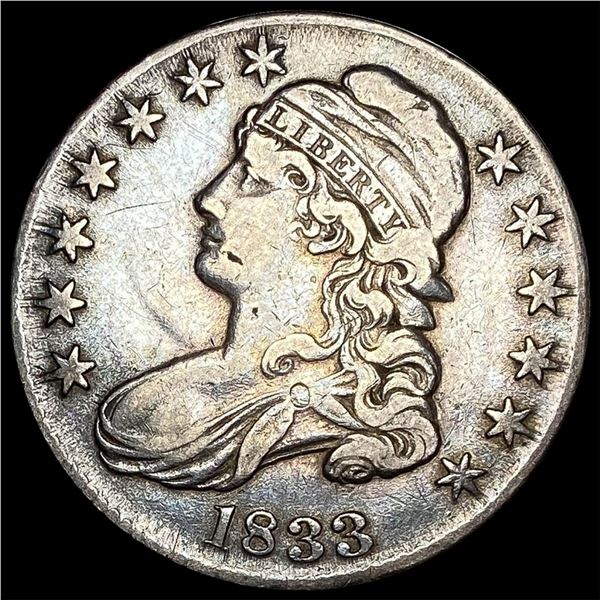 1833 Capped Bust Silver Half Dollar LIGHTLY  CIRCULATED