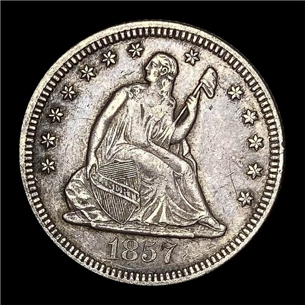 1857-O Silver Seated Liberty Quarter LIGHTLY  CIRCULATED