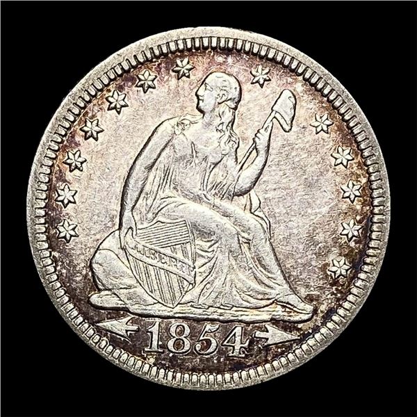 1854 Silver Seated Liberty [Arrows] Quarter  CHOICE AU