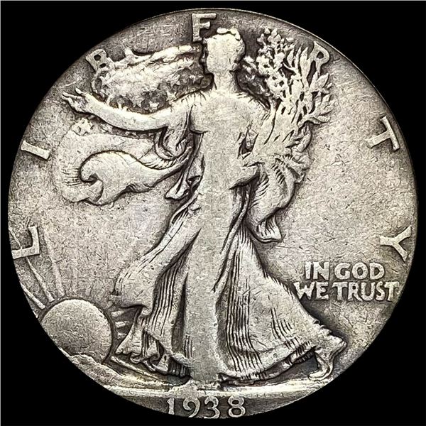 1938-D Silver Walking Liberty Half Dollar  LIGHTLY CIRCULATED