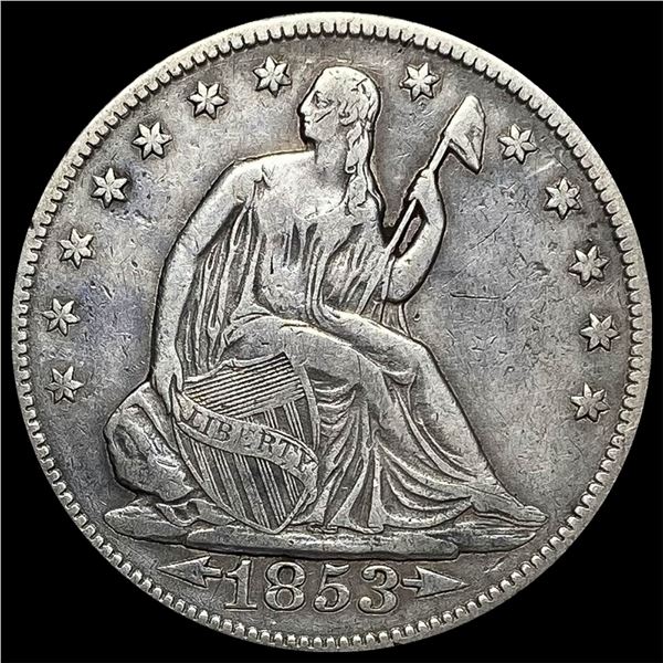 1853 Arrows Seated Liberty Half Dollar  LIGHTLY CIRCULATED