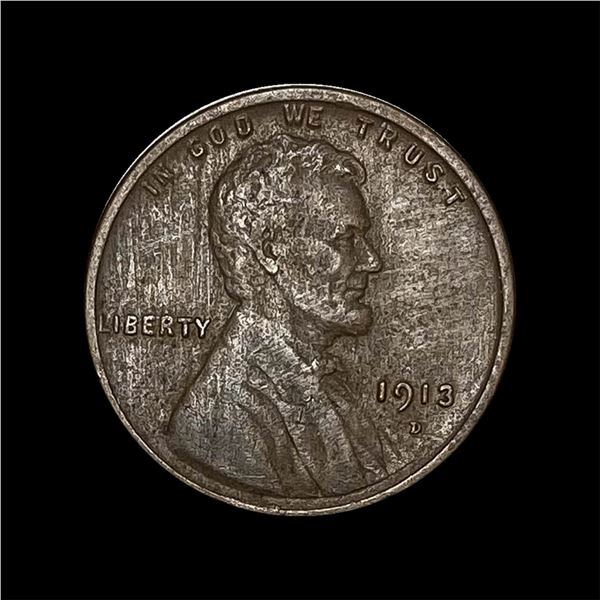 1913-D Bronze Lincoln Wheat Cent NEARLY  UNCIRCULATED