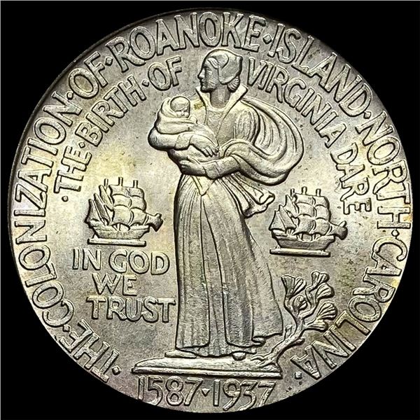 1937 Silver Half Dollar Roanoke Commemorative  GEM BU