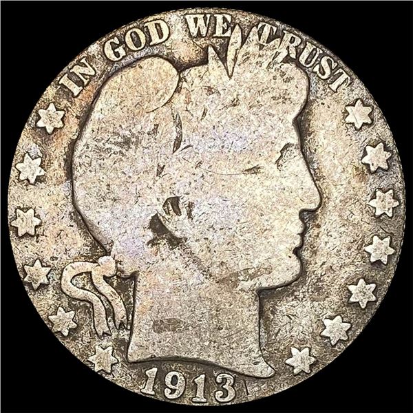 1913 Silver Half Dollar Barber NICELY  CIRCULATED