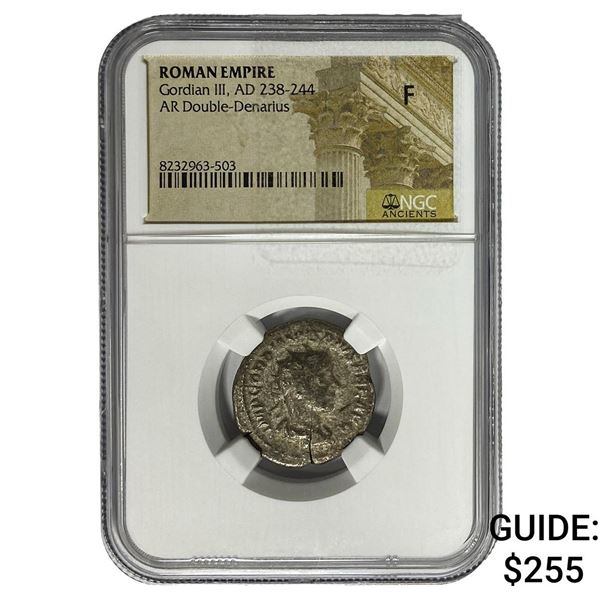 Gordian III, AD 238-244 Silver Dbl-Denarius NGC F