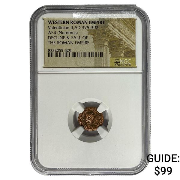 Western Roman Valentinian II, AD 375-392 AE4 Nummus
