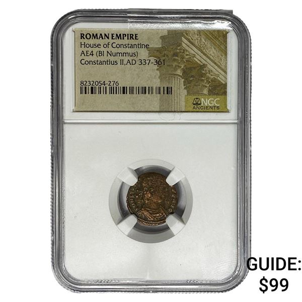 Roman Constantius II, AD 337-361 AE4 BI Nummus