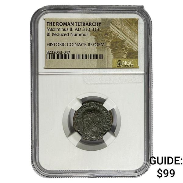 Roman Tetr. Maximinus II AD 310-313 BI Reduced Nummus