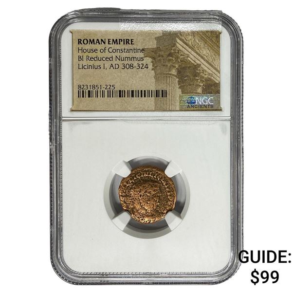 Roman Licinius I,AD 308-324 BI Reduced Nummus NGC