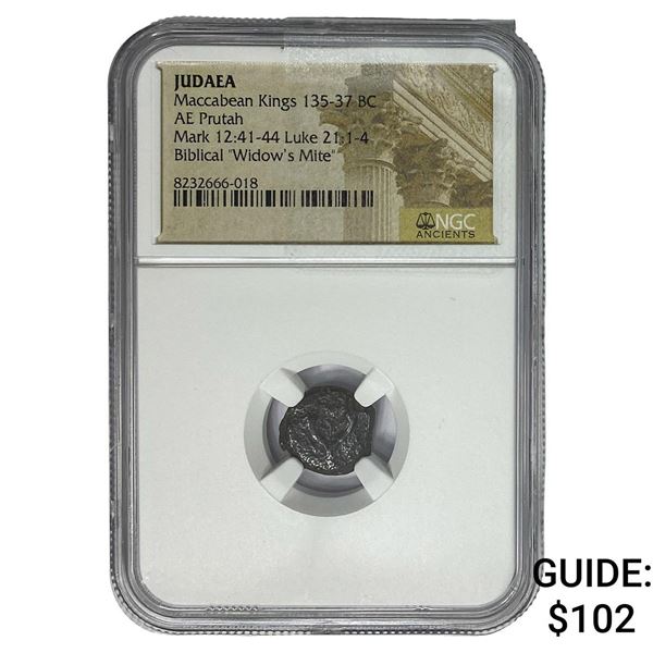 Judaea Maccabean Kings 135-37BC Widow's Mite NGC