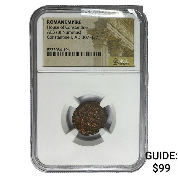 Roman Constantine I AD 307-337 AE3 BI Nummus NGC
