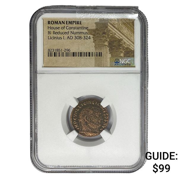 Roman Licinius I AD 308-324 BI Reduced Nummus NGC