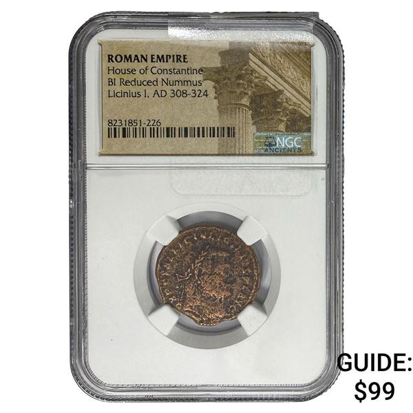 Roman Licinius I AD 308-324 BI Reduced Nummus NGC