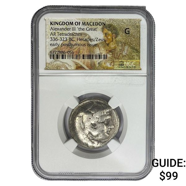 Macedon Alexander III 336-323 BC SIlver Tetra. G