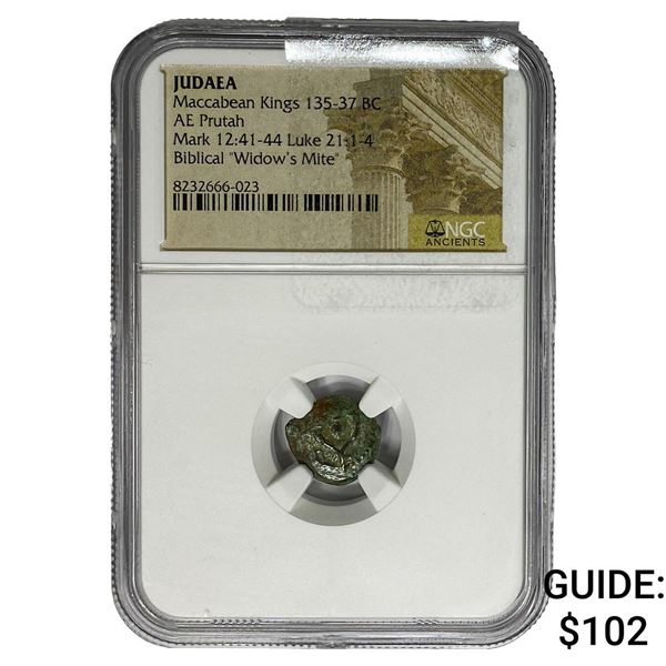 Judaea Maccabean Kings 135-37BC Widow's Mite NGC