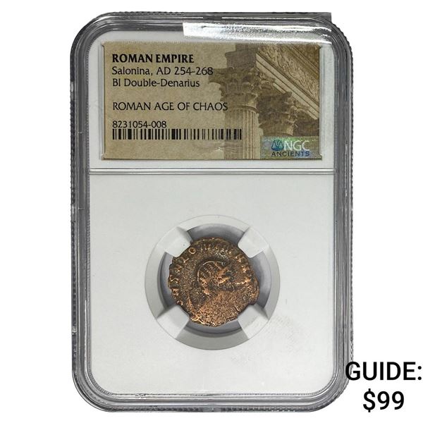 Roman Salonina AD 254-268 BI Dbl-Denarius NGC