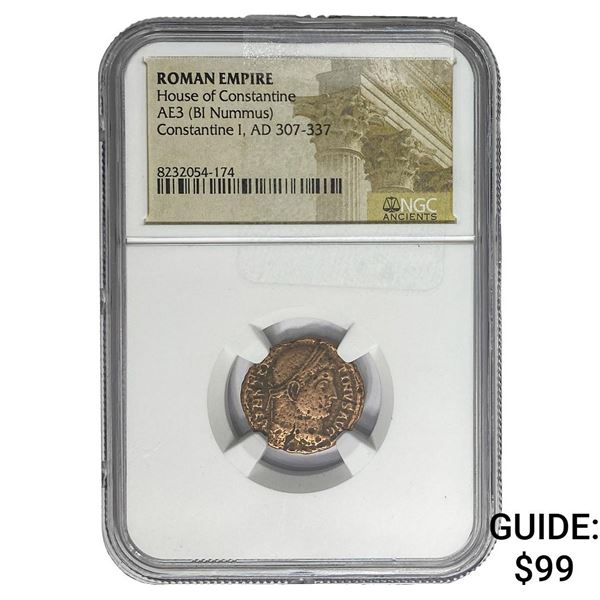 Roman Constantine I AD 307-337 AE3 BI Nummus NGC