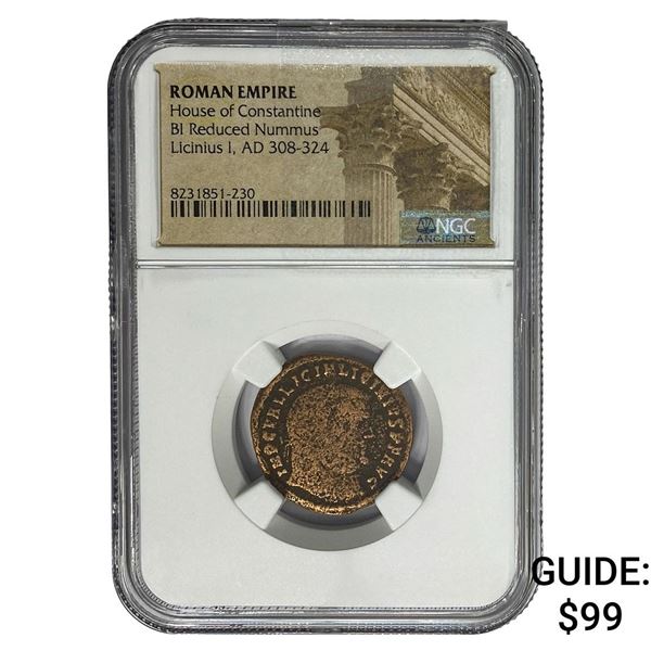 Roman Licinius I AD 308-324 BI Reduced Nummus NGC