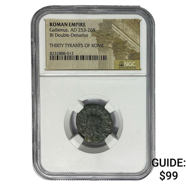 Roman Gallienus AD 253-268 BI Dbl-Denarius NGC