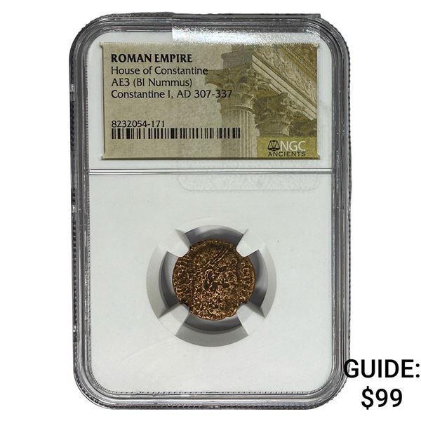 Roman Constantine I AD 307-337 AE3 BI Nummus NGC