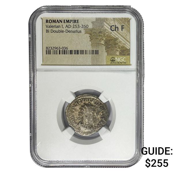 Roman Valerian I AD253-260 BI Dbl-Denarius Ch F