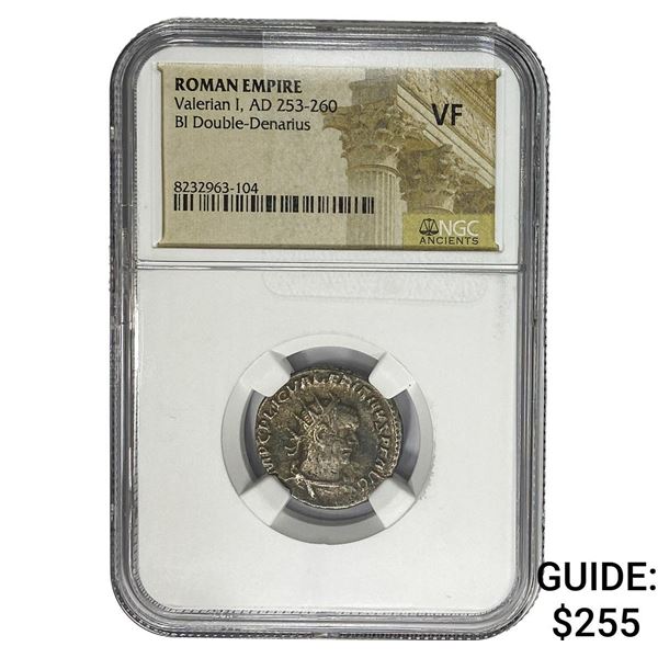 Roman Valerian I AD253-260 BI Dbl-Denarius NGC VF