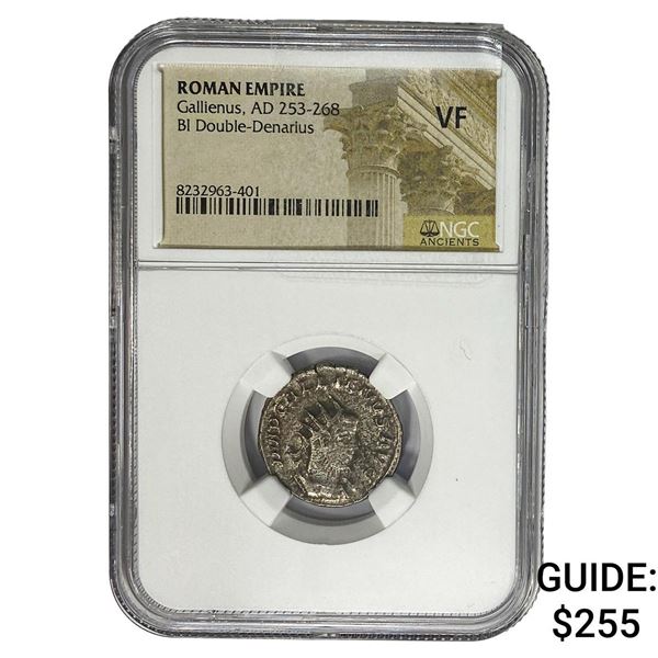 Roman Gallienus AD 253-268 BI Dbl-Denarius NGC VF