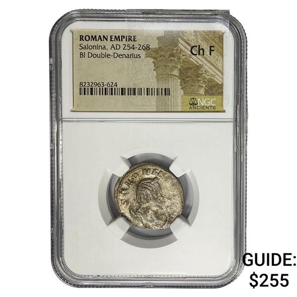 Roman Salonina AD 254-268 BI Dbl-Denarius Ch F