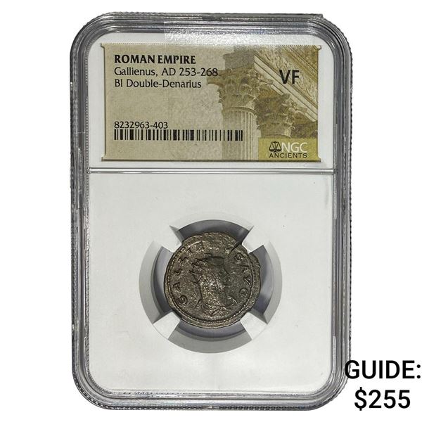 Roman Gallienus AD 253-268 BI Dbl-Denarius NGC VF