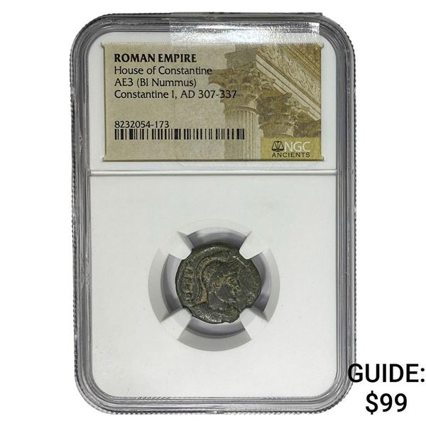 Roman Constantine I AD 307-337 AE3 BI Nummus NGC