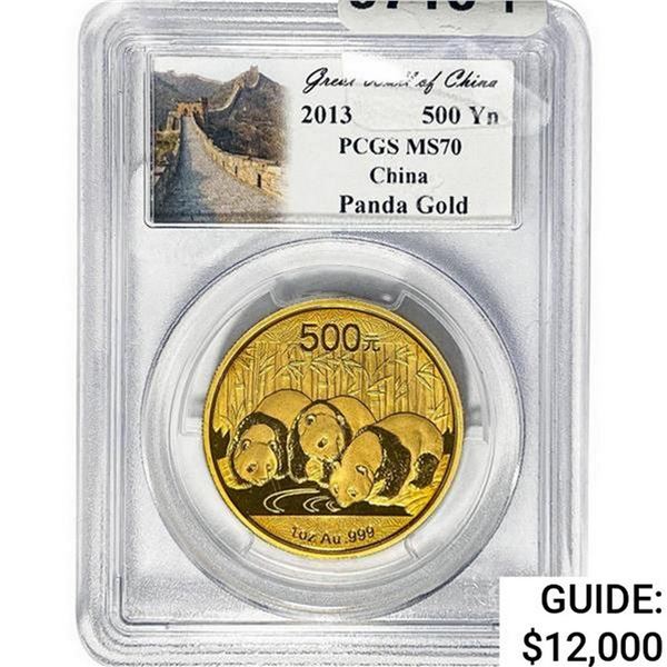 2013 500 YN Panda Gold 1OZ PCGS MS70