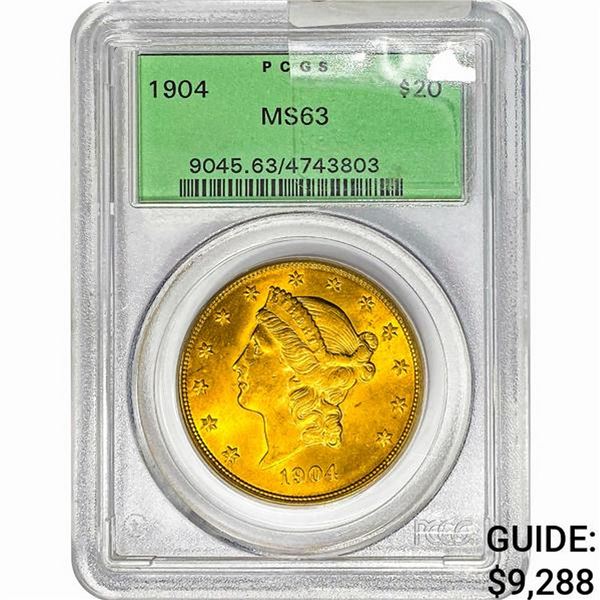 1904 $20 Gold Double Eagle PCGS MS63