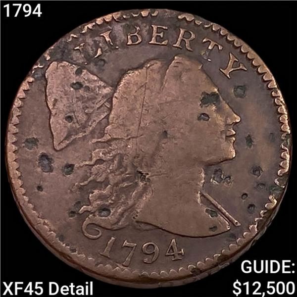 1794 Liberty Cap Large Cent NEARLY UNCIRCULATED