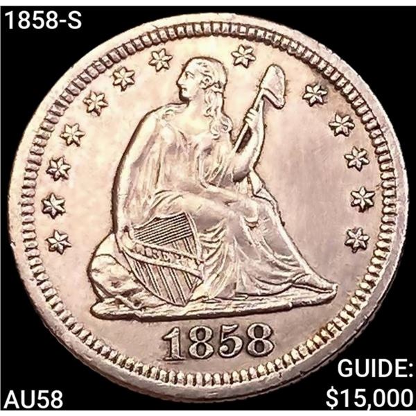 1858-S Seated Liberty Quarter CHOICE AU