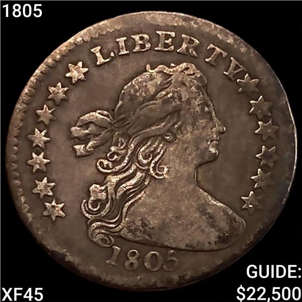 1805 Draped Bust Half Dime NEARLY UNCIRCULATED
