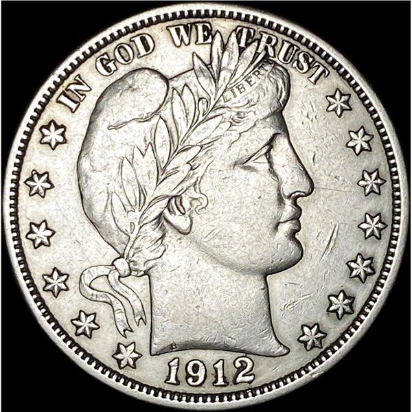 1912 Silver Half Dollar Barber NEARLY  UNCIRCULATED