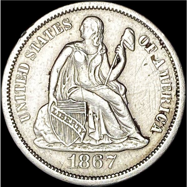 1867-S Seated Liberty Dime CLOSELY  UNCIRCULATED
