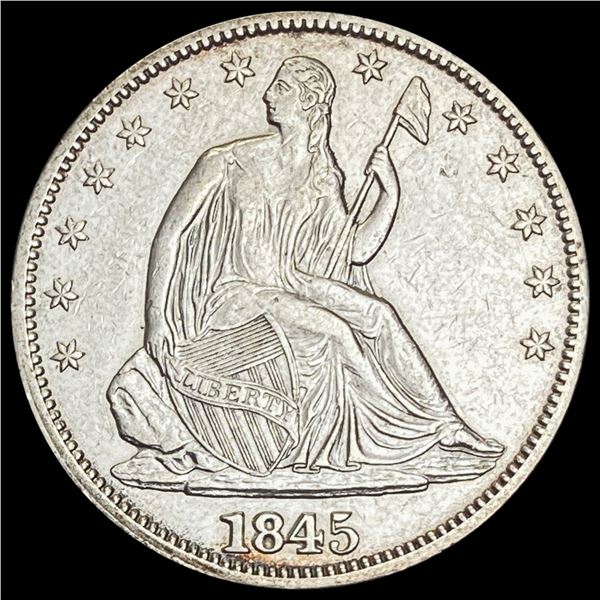 1845 Seated Liberty Half Dollar CLOSELY UNCIRCULAT
