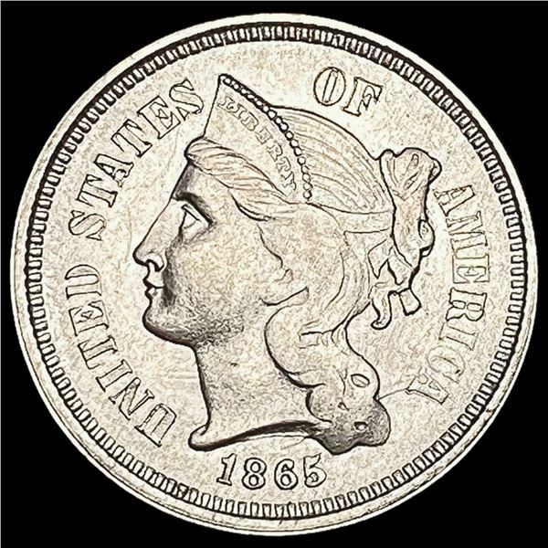 1865 Three-Cent Nickel CHOICE AU