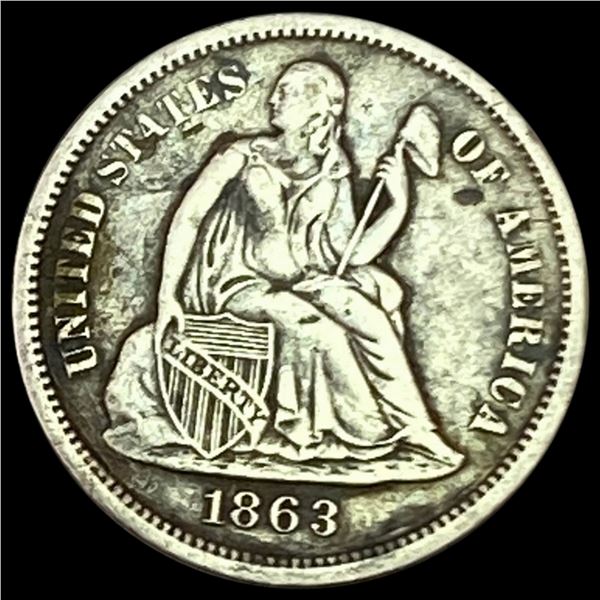 1863-S Seated Liberty Dime NEARLY UNCIRCULATED