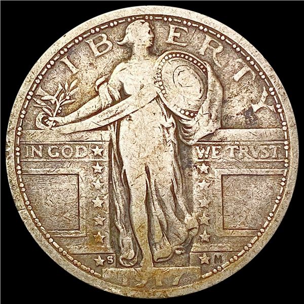 1917-S T1 Standing Liberty Quarter NICELY CIRCULATED