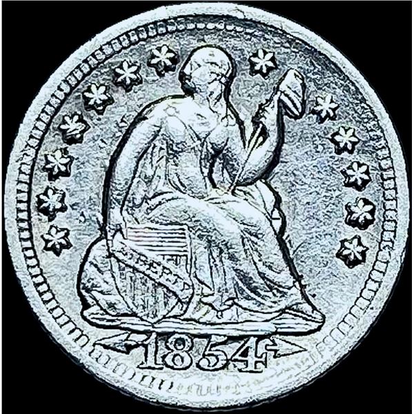 1854-O Seated Liberty Half Dime CHOICE AU