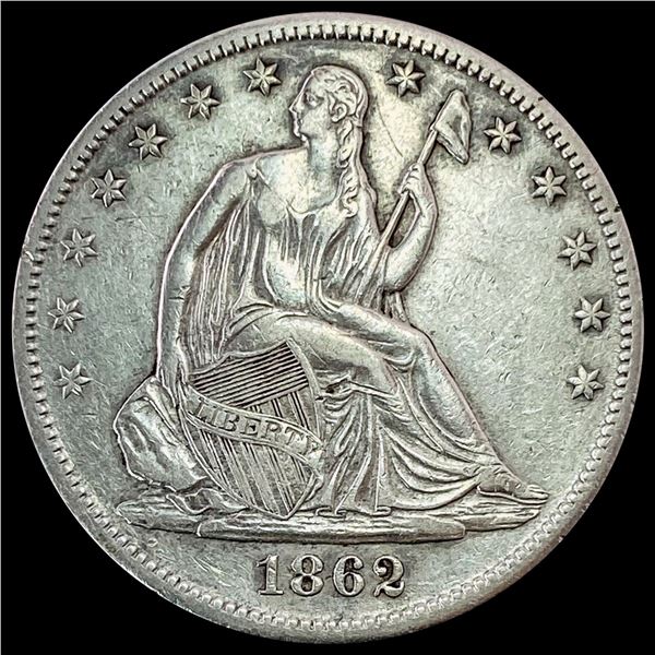 1862-S Seated Liberty Half Dollar CHOICE AU