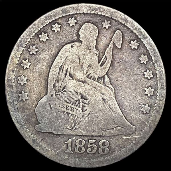 1858 Seated Liberty Quarter NICELY CIRCULATED