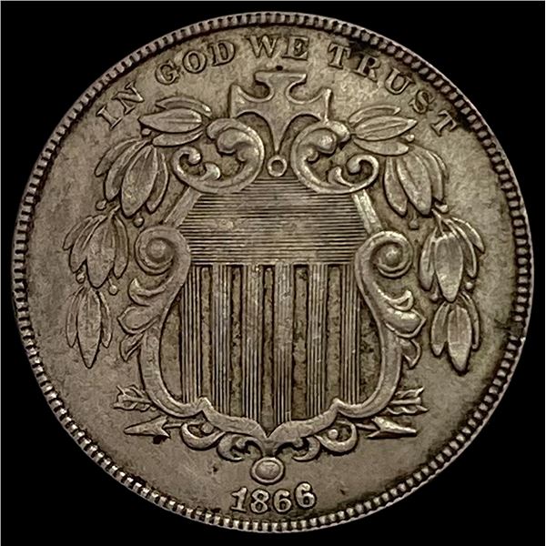 1866 Shield Nickel NEARLY UNCIRCULATED